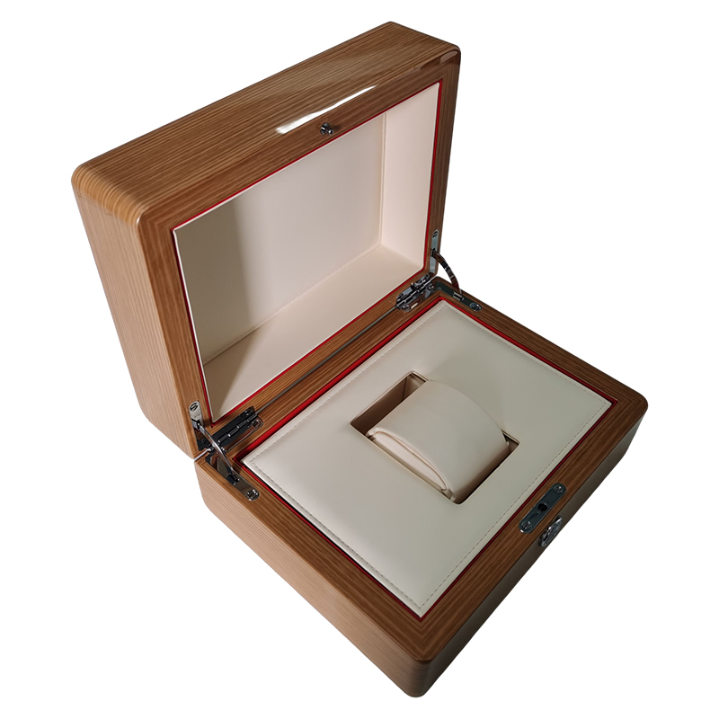 Single Wooden Watch Box with 2 Storage compartment for accessories